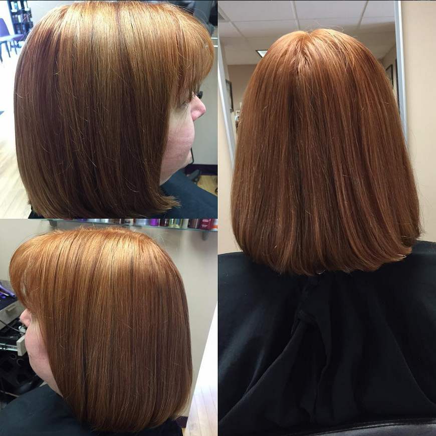 Who says blondes have more fun? Look at this beautiful cooper color done by Shane